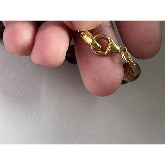 VINTAGE LCI LIZ CLAIBORNE BEADED COLORFUL ACRYLIC GOLD TONE NECKLACE LONG 38” - Picture 5 of 6